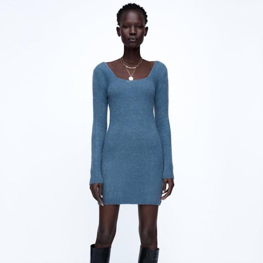 Zara Knit Blue Dress